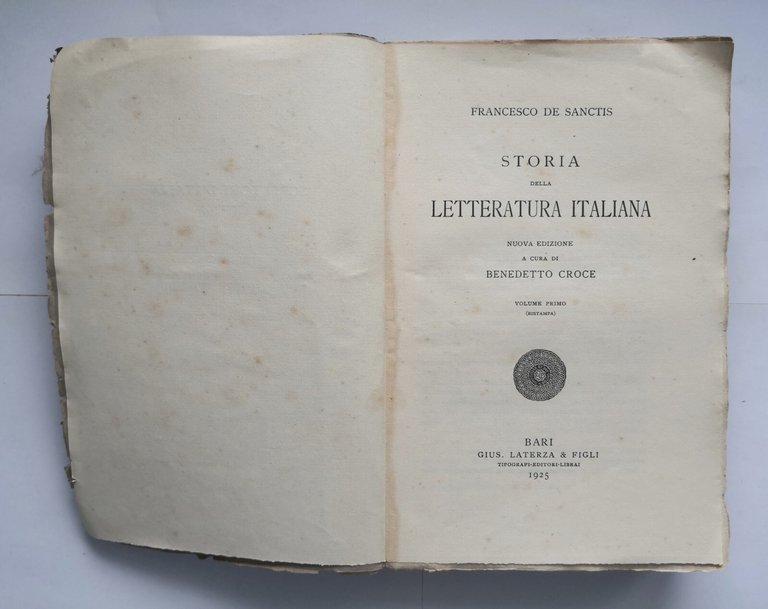 STORIA DELLA LETTERATURA ITALIANA di Francesco De Sanctis volume I …