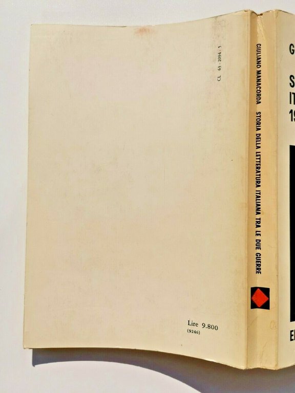 STORIA DELLA LETTERATURA ITALIANA TRA LE 2 GUERRE di Giuliano …