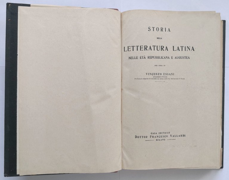 STORIA DELLA LETTERATURA LATINA 3 volumi 1942 Vallardi Libri Salvatorelli …