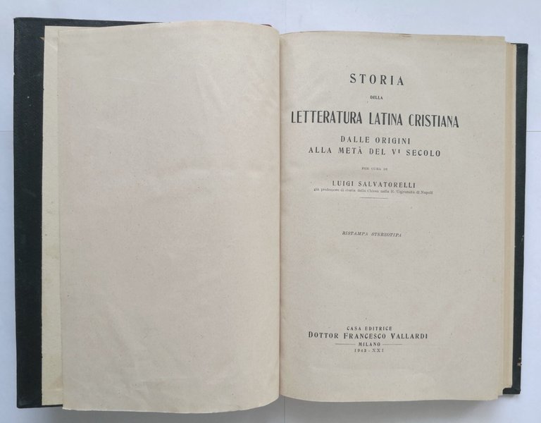 STORIA DELLA LETTERATURA LATINA 3 volumi 1942 Vallardi Libri Salvatorelli …