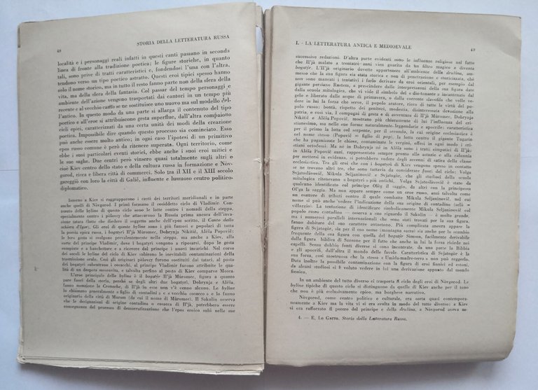 STORIA DELLA LETTERATURA RUSSA di Ettore Lo Gatto 1944 Sansoni …