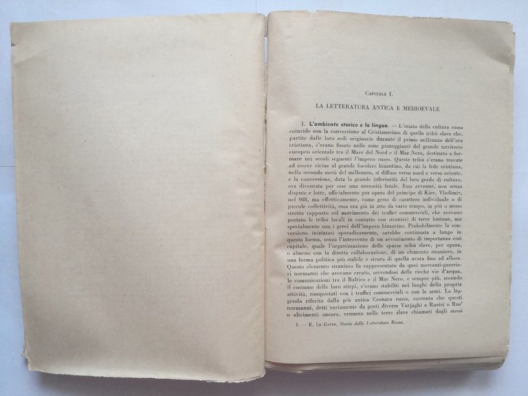 STORIA DELLA LETTERATURA RUSSA di Ettore Lo Gatto 1944 Sansoni …