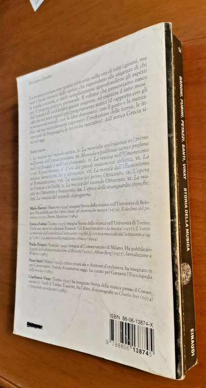 STORIA DELLA MUSICA di Baroni Fubini Petazzi Santi Vinay 1995 …