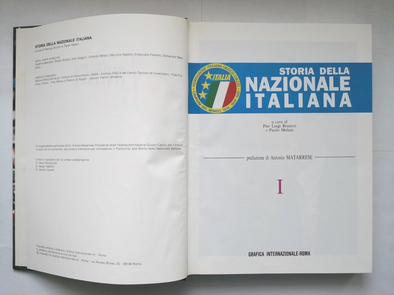 STORIA DELLA NAZIONALE ITALIANA 2 volumi 1990 Libro Calcio federazione …