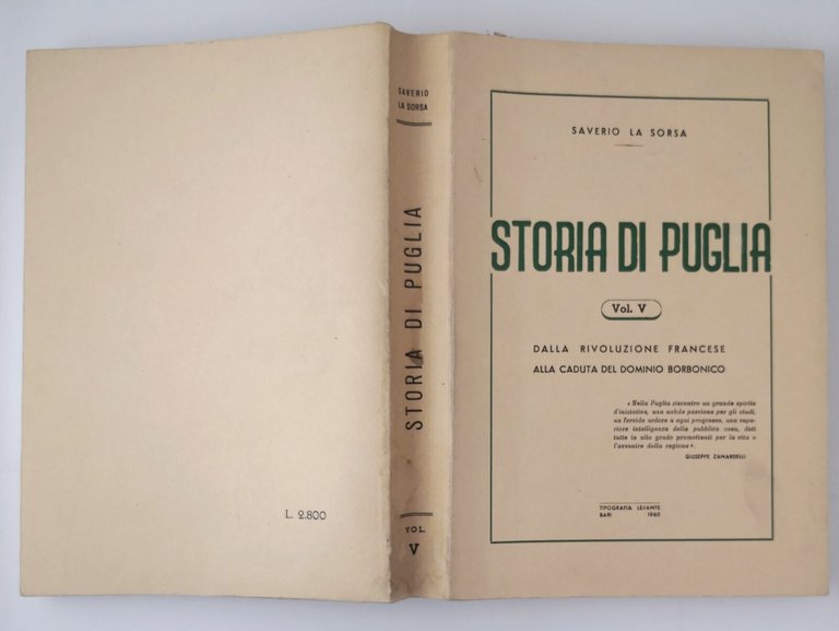 STORIA DI PUGLIA rivoluzione francese di Saverio La Sorsa Volume …