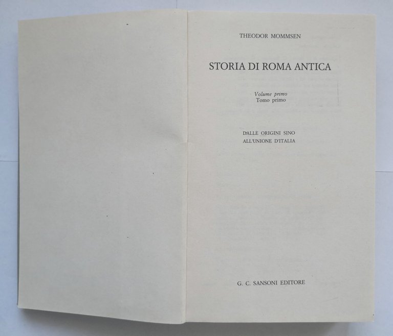 STORIA DI ROMA ANTICA di Theodor Mommsen completo 4 volumi …