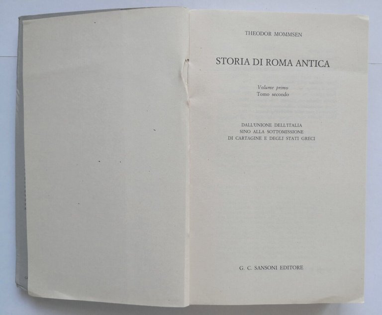 STORIA DI ROMA ANTICA di Theodor Mommsen completo 4 volumi …