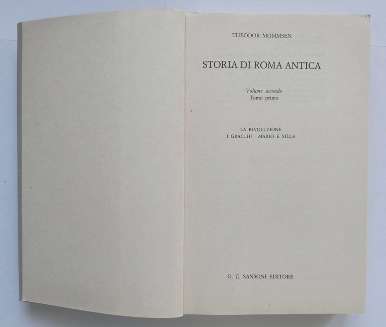 STORIA DI ROMA ANTICA di Theodor Mommsen completo 4 volumi …
