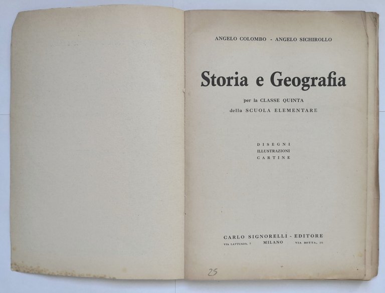 STORIA E GEOGRAFIA per classe quinta elementare di Colombo Sichirollo …