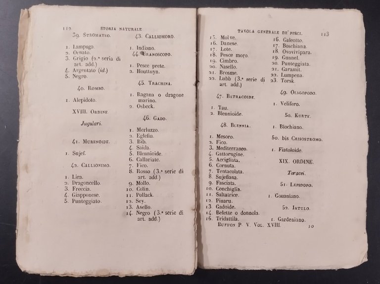 STORIA GENERALE OVIPARI SERPENTI PESCI parte V vol 18 di …