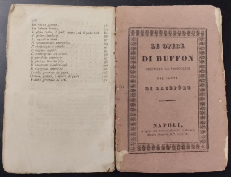 STORIA GENERALE OVIPARI SERPENTI PESCI parte V vol 18 di …