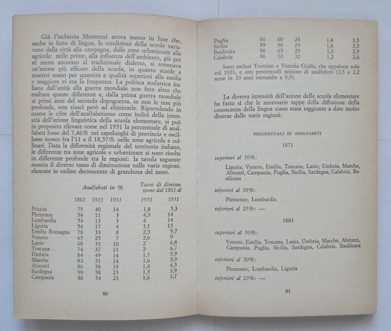 STORIA LINGUISTICA DELL'ITALIA UNITA di Tullio De Mauro 1965 Laterza …