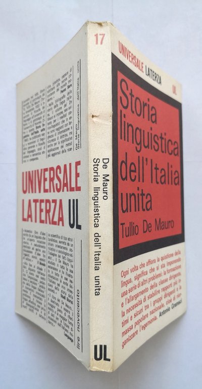 STORIA LINGUISTICA DELL'ITALIA UNITA di Tullio De Mauro 1965 Laterza …