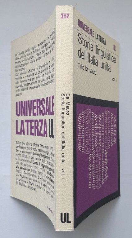 STORIA LINGUISTICA DELL'ITALIA UNITA di Tullio De Mauro 2 volumi …