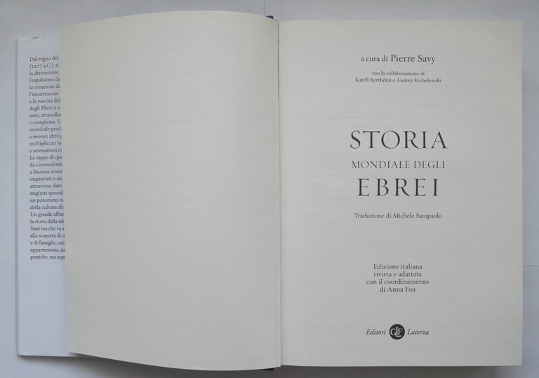 STORIA MONDIALE DEGLI EBREI a cura di Pierre Savy 2021 …