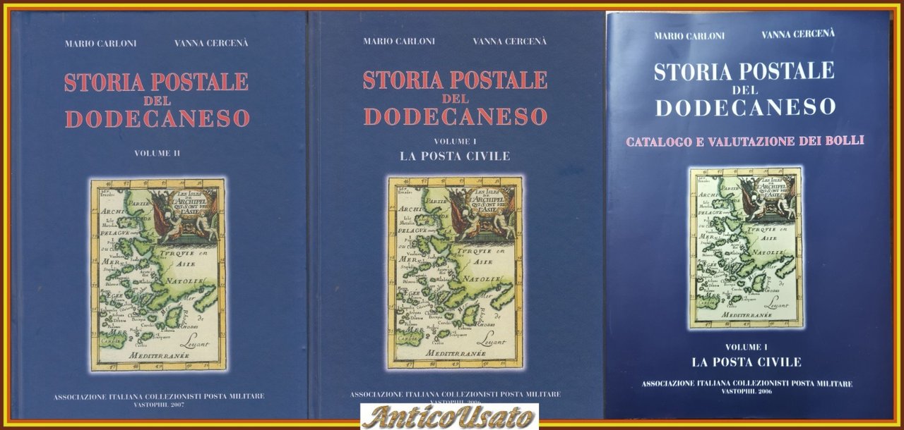 STORIA POSTALE DEL DODECANESO 2 volumi + CATALOGO E VALUTAZIONE … | Immagine principale