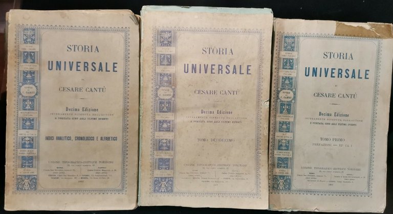 STORIA UNIVERSALE di Cesare Cantù 16 volumi UTET 1884 1891 …
