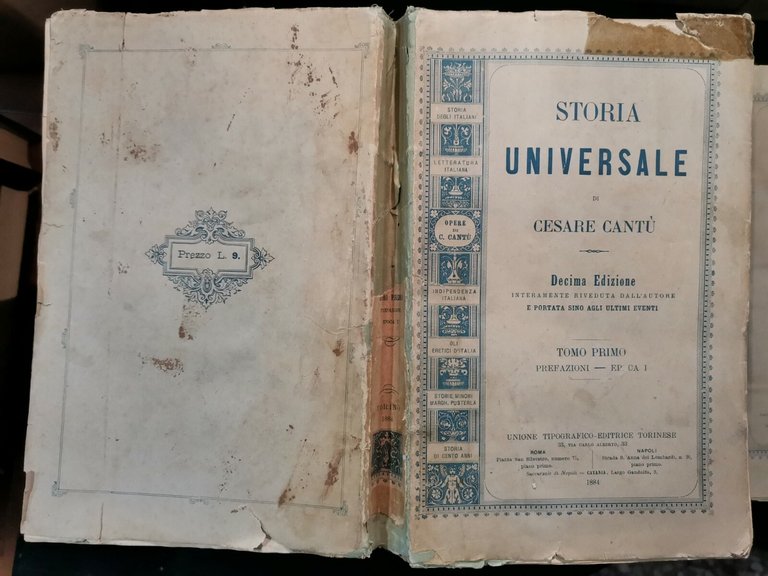 STORIA UNIVERSALE di Cesare Cantù 16 volumi UTET 1884 1891 …