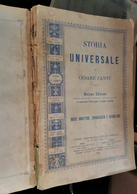 STORIA UNIVERSALE di Cesare Cantù 16 volumi UTET 1884 1891 …