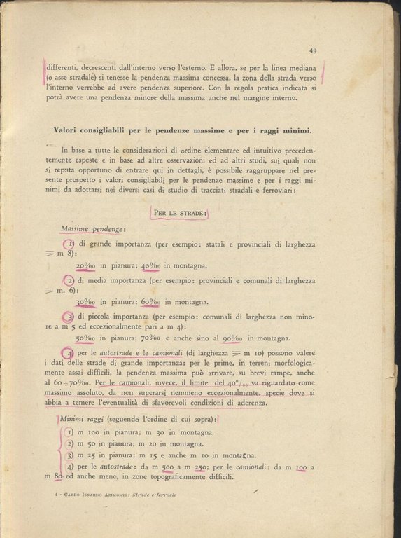 STRADE E FERROVIE Principi su progetto costruzione di Isnardi Azimondi …