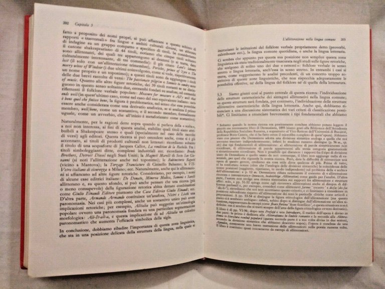 STRUTTURE DELL'ALLITTERAZIONE di Paolo Valesio 1967 Zanichelli grammatica libro