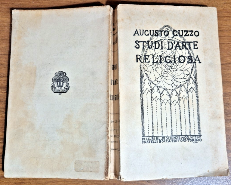 STUDI D'ARTE RELIGIOSA di Augusto Cuzzo 1932 Fratelli Bocca Libro