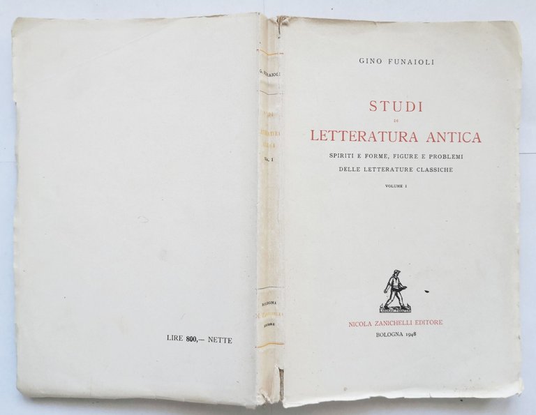 STUDI DI LETTERATURA ANTICA di Gino Funaioli volume I 1948 …