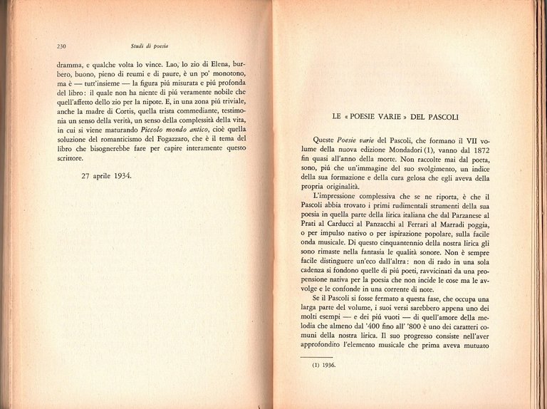 STUDI DI POESIA Attilio Momigliano 1960 D'Anna Libro presentazione Luigi …