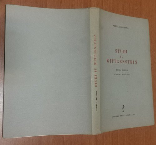 STUDI SU WITTGENSTEIN di Domenico Campanale 1970 Adriatica Libro II …