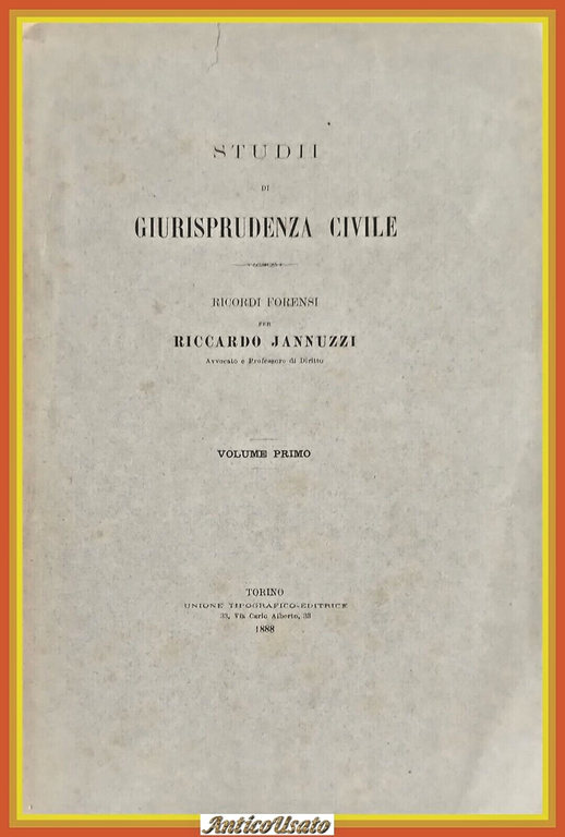STUDII DI GIURISPRUDENZA CIVILE RICORDI FORENSI Riccardo Jannuzzi Volume 1 … | Immagine Gallery 1