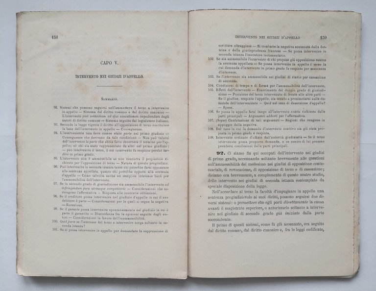 SU L'INTERVENTO IN CAUSA di Giunio Sabbatini 1881 UTET libro …