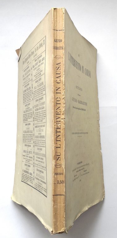 SU L'INTERVENTO IN CAUSA di Giunio Sabbatini 1881 UTET libro …