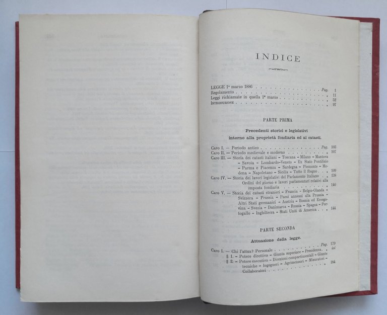 SUL RIORDINAMENTO DELLA IMPOSTA FONDIARIA di Giorgio Curcio 1888 UTET …
