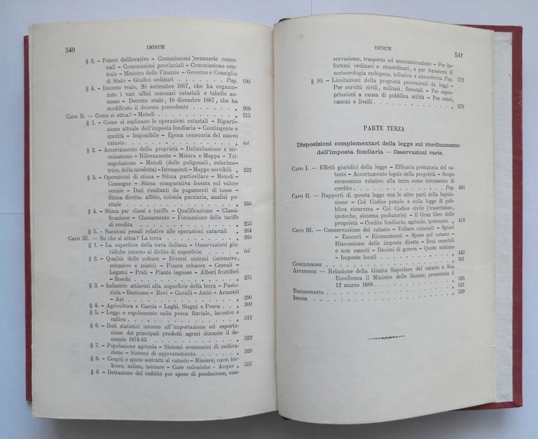 SUL RIORDINAMENTO DELLA IMPOSTA FONDIARIA di Giorgio Curcio 1888 UTET …