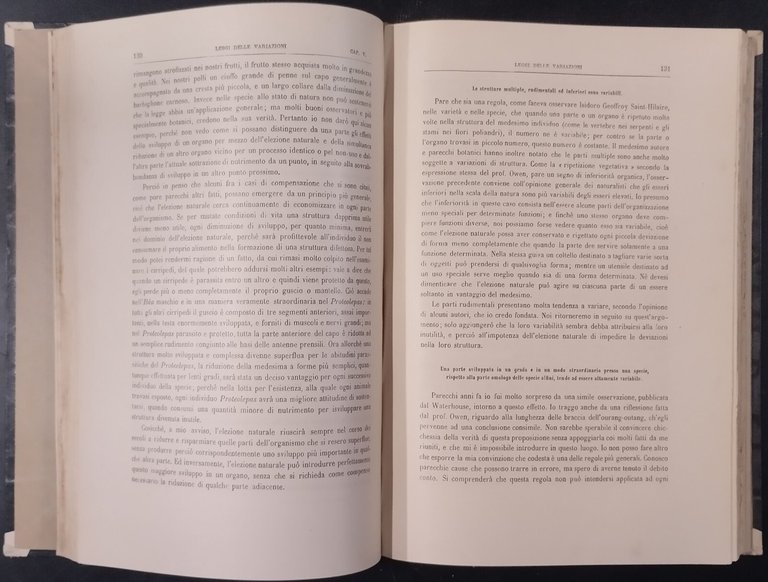 SULLA ORIGINE DELLE SPECIE di Carlo Darwin 1875 UTET Libro …