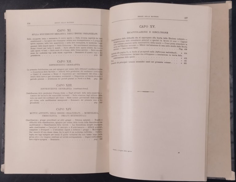 SULLA ORIGINE DELLE SPECIE di Carlo Darwin 1875 UTET Libro …