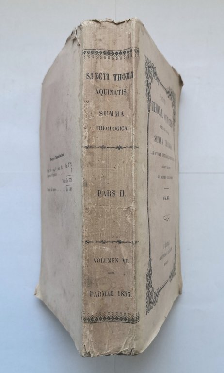 SUMMA TEOLOGICA volume 6 di Sancti Thomae Aquinatis 1853 Fiaccadori …