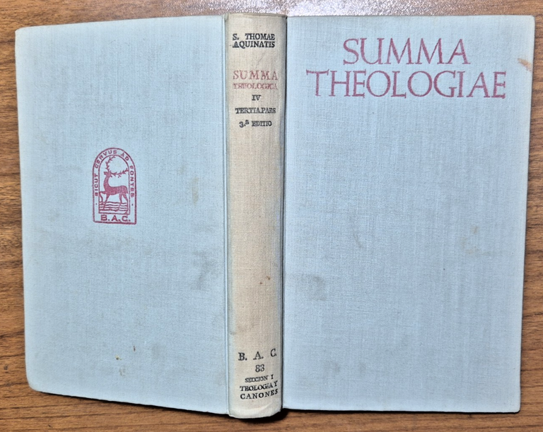 SUMMA THEOLOGIAE Sancti Thomae Aquinatis Tertia Pars BAC 1963 Libro … | Immagine Gallery 2