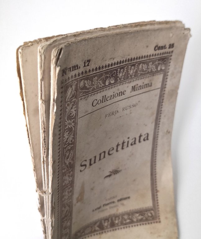 SUNETTIATA di Ferdinando Russo 1892 Pierro Libro Antico in Dialetto …