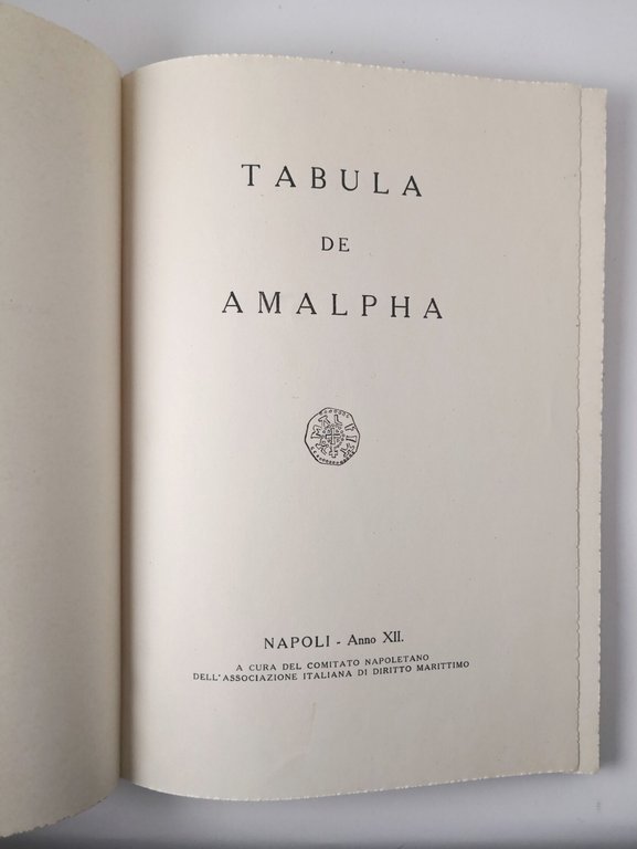 TABULA DE AMALPHA associazione diritto marittimo 1934 Libro tiratura limitata
