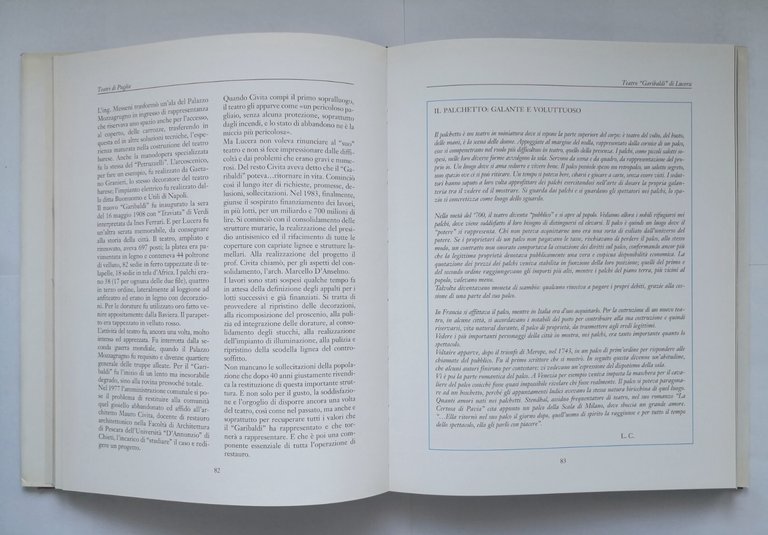 TEATRI DI PUGLIA di Michele Cristallo 1993 Mario Adda Libro …