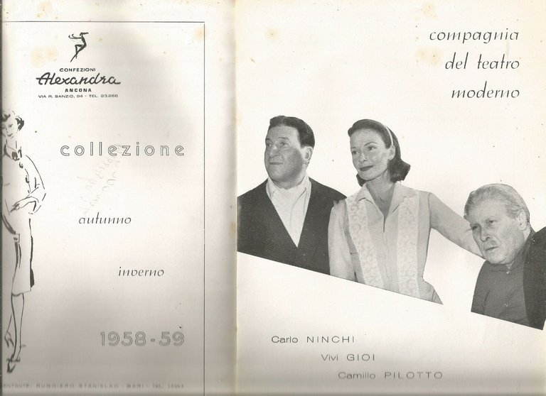 TEATRO COMUNALE PICCINNI STAGIONE TEATRALE 1957 58 Carlo Ninchi Ave …
