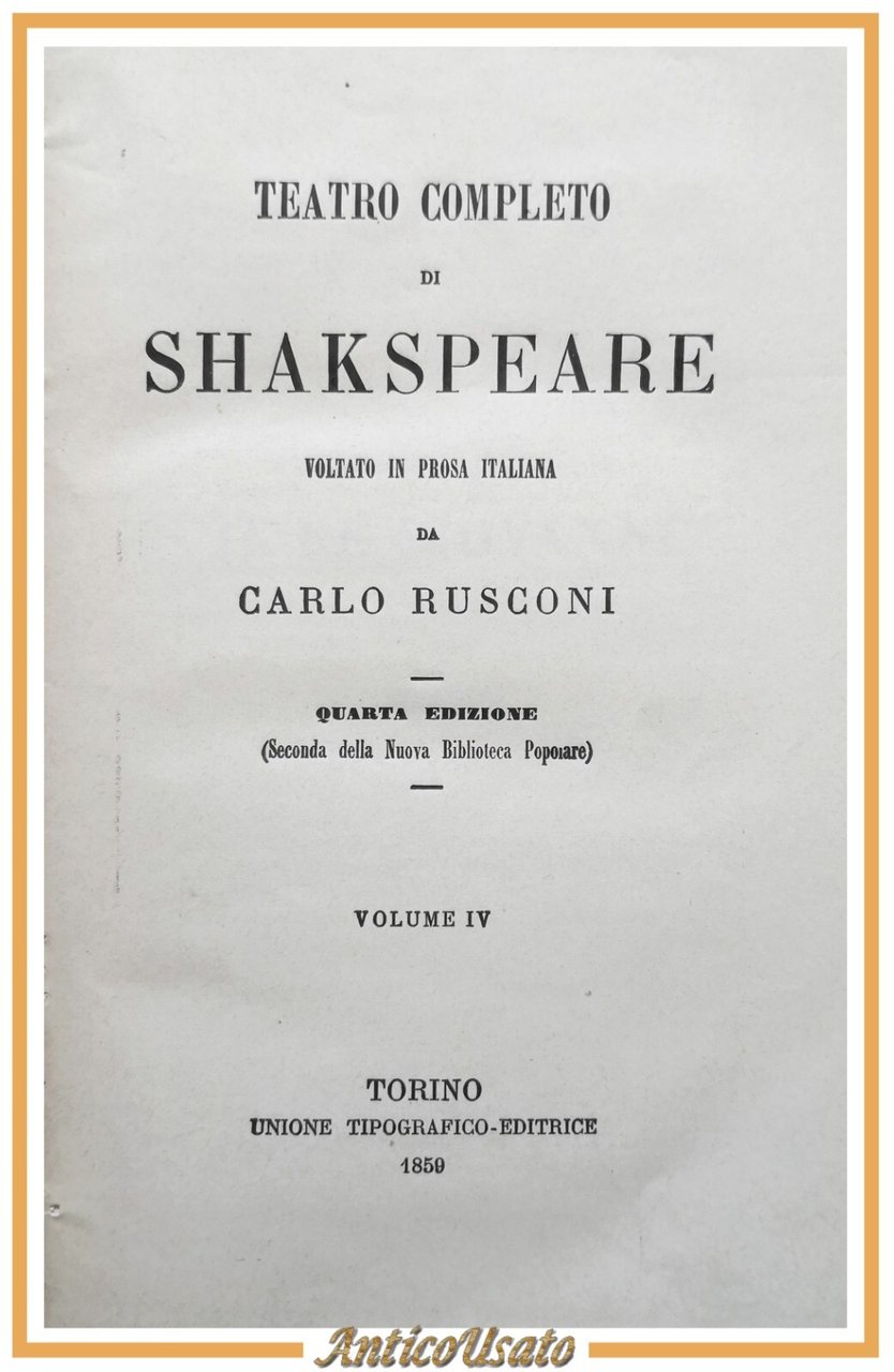 TEATRO DI SHAKESPEARE volume 4 e 5 Enrico IV VI …