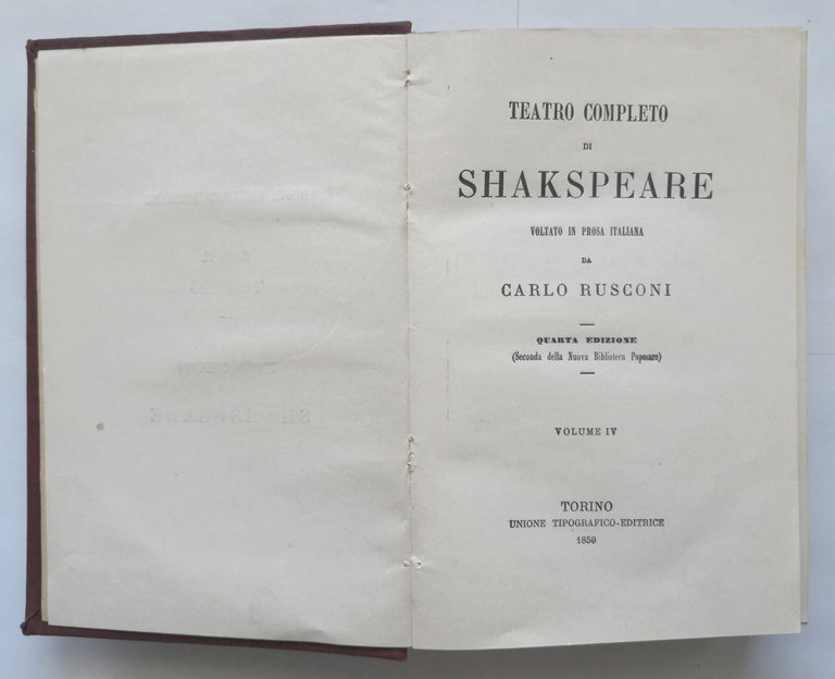 TEATRO DI SHAKESPEARE volume 4 e 5 Enrico IV VI …