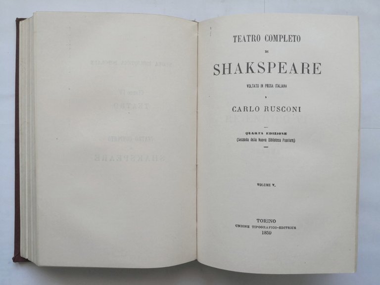 TEATRO DI SHAKESPEARE volume 4 e 5 Enrico IV VI …