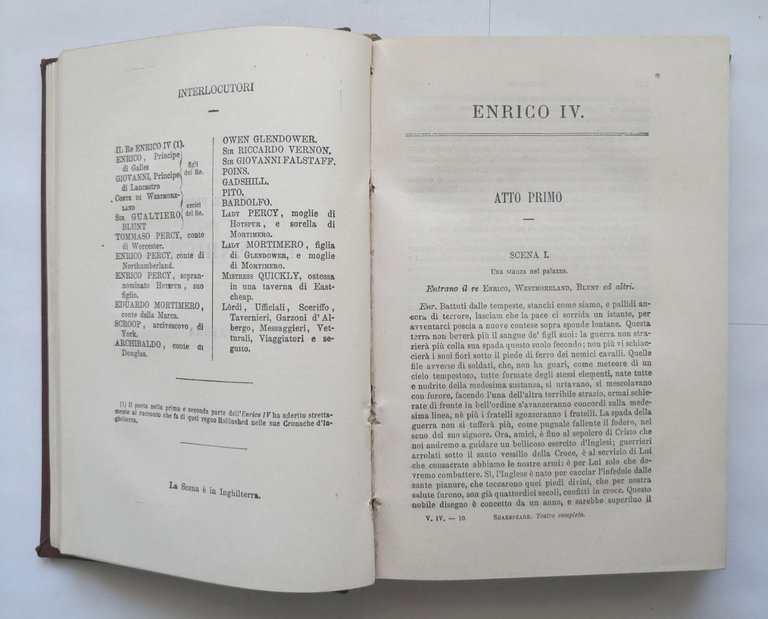 TEATRO DI SHAKESPEARE volume 4 e 5 Enrico IV VI …