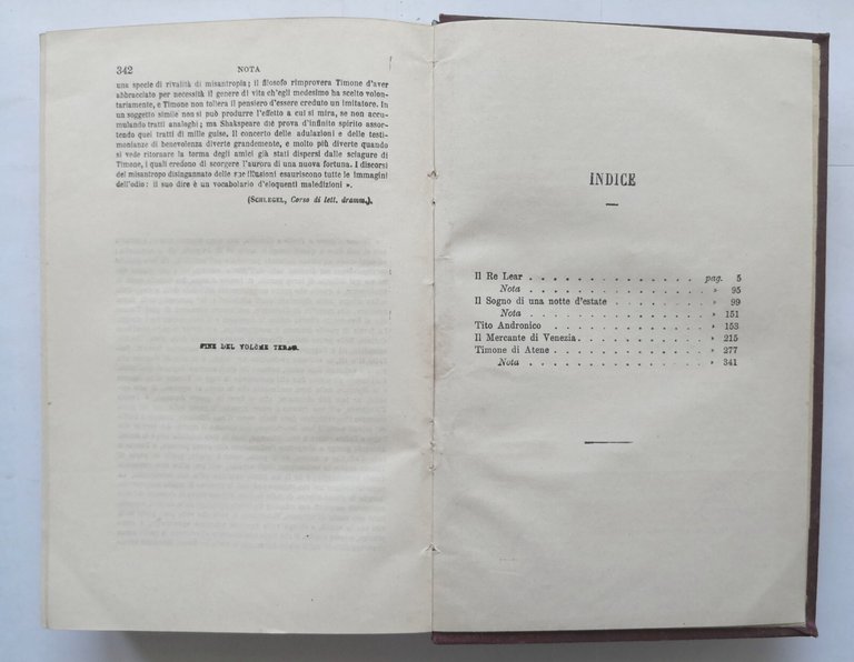 TEATRO DI SHAKESPEARE Volumi 2 e 3 1858 UTET Amleto …