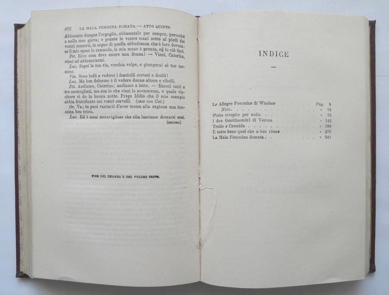 TEATRO DI SHAKESPEARE Volumi VI VII 1859 UTET le allegre …