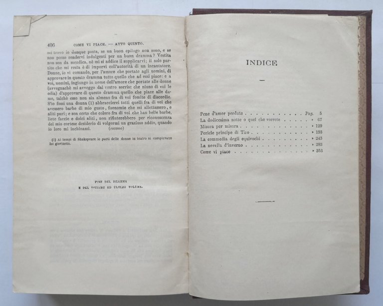 TEATRO DI SHAKESPEARE Volumi VI VII 1859 UTET le allegre …