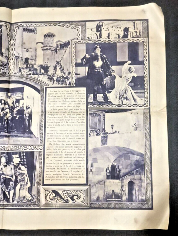 TEATRO PETRUZZELLI 1923 Bari Depliant pubblicitario film TIgre dell'escuriale